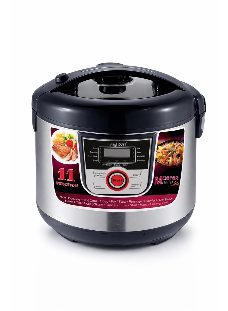 برايتون طباخ كهربائي متعدد الوظائف سعة 5 لترات بقوة 900 واط - 11 برنامجًا تلقائيًا، مؤقت 24 ساعة وبدء تشغيل مؤجل، وعاء قابل للإزالة غير لاصق، وظائف الطهي بالبخار/الطبخ على نار هادئة/القلي/الخبز/صنع الزبادي، خاصية الحفاظ على الحرارة، ضمان لمدة عامين - Image 1